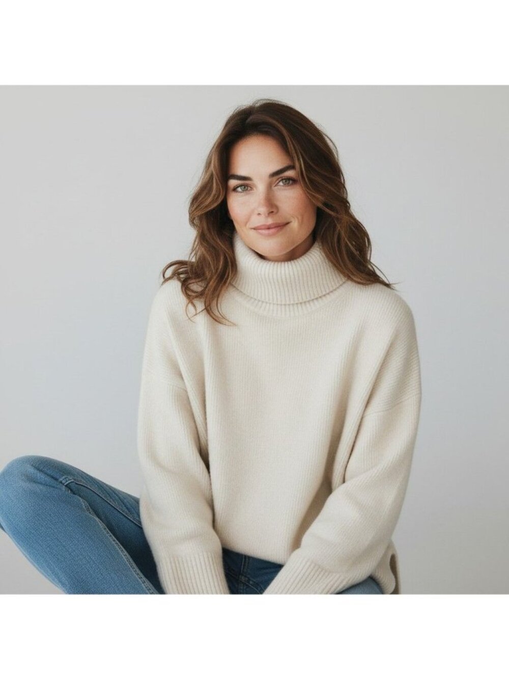White + Warren Cashmere Blend Rib Trim Stand neck  SIZE M New W Tags!!